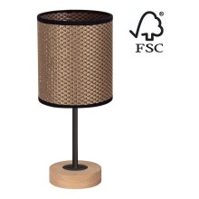 Lampa stołowa BENITA 1xE27/60W/230V 30 cm brązowa/dąb – certyfikat FSC