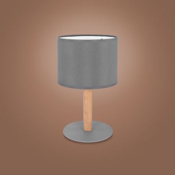 Lampa stołowa DEVA 1xE27/15W/230V szara/drewno