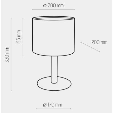 Lampa stołowa DEVA 1xE27/15W/230V szara/drewno