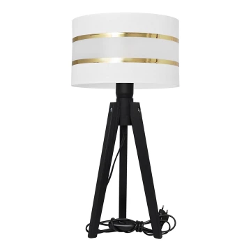 Lampa stołowa HELEN 1xE27/60W/230V biała/złoty/sosna