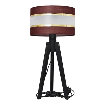 Lampa stołowa HELEN 1xE27/60W/230V brązowa/złota/sosna