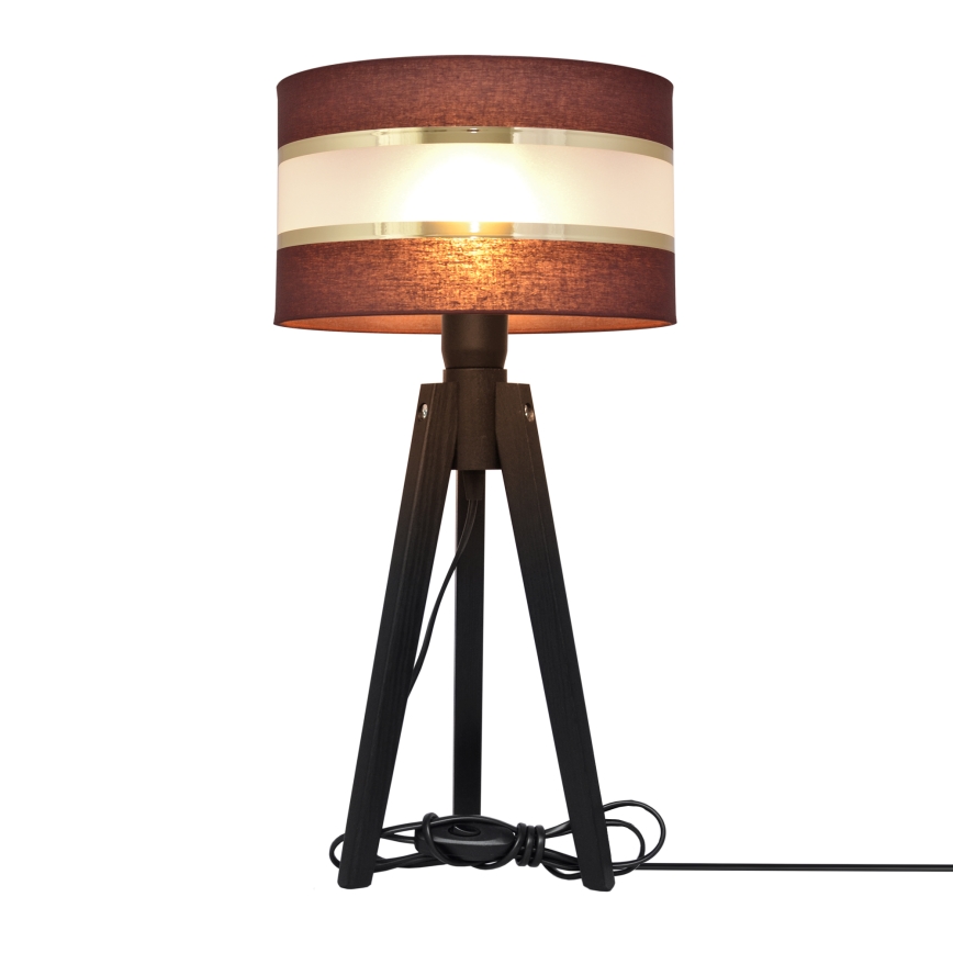 Lampa stołowa HELEN 1xE27/60W/230V brązowa/złota/sosna