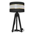 Lampa stołowa HELEN 1xE27/60W/230V czarna/złota/sosna