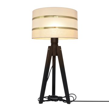 Lampa stołowa HELEN 1xE27/60W/230V kremowa/złota/sosna