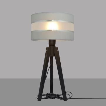 Lampa stołowa HELEN 1xE27/60W/230V szara/chrom/sosna