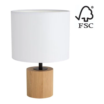 Lampa stołowa KRETA 1xE27/25W/230V sosna/biały - certyfikat FSC