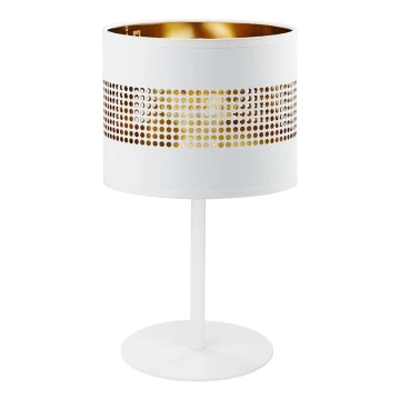 Lampa stołowa TAGO 1xE27/15W/230V biała/złota