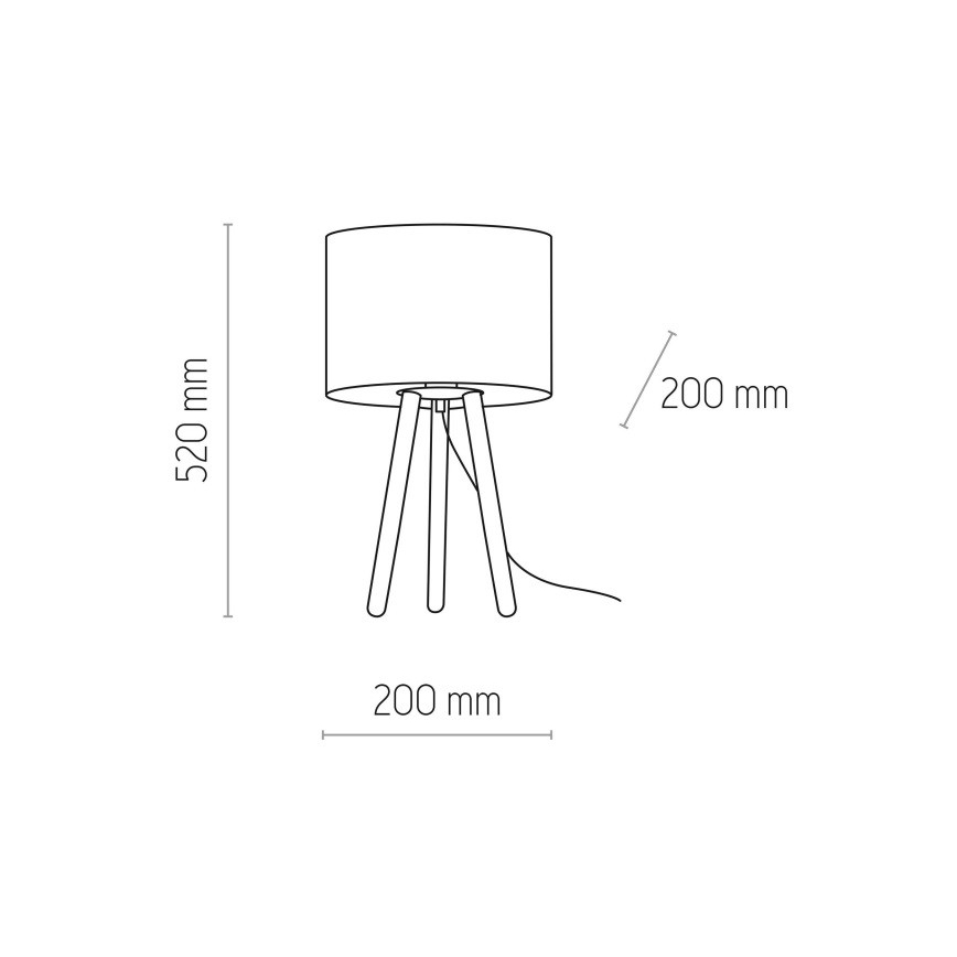 Lampa stołowa TOKYO 1xE27/60W/230V czarne/sosna