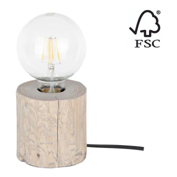 Lampa stołowa TRABO 1xE27/25W/230V sosna - certyfikat FSC