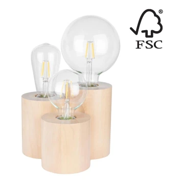 Lampa stołowa VINCENT 3xE27/15W/230V brzoza - certyfikat FSC