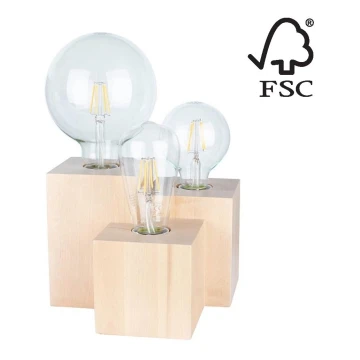 Lampa stołowa VINCENT 3xE27/15W/230V - certyfikat FSC