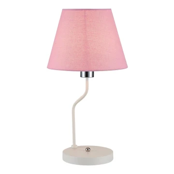 Lampa stołowa YORK 1xE14/60W/230V różowy/biały