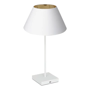 Lampa stołowa ze złączem USB 1xE27/60W/230V biała