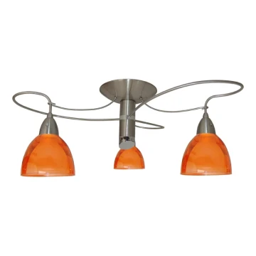 Lampa sufitowa CARRAT 3xE14/40W  matowy chrom/ pomarańczowy