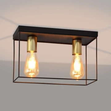 Lampa sufitowa FINN 2xE27/15W/230V czarna/złota
