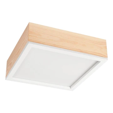 Lampa sufitowa NATURAL SQUARE 2xE27/15W/230V 31x31 cm sosna/biała