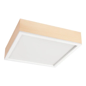 Lampa sufitowa NATURAL SQUARE 4xE27/15W/230V 39x39 cm sosna/biała