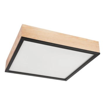 Lampa sufitowa NATURAL SQUARE 4xE27/15W/230V 48x48 cm sosna/czarna