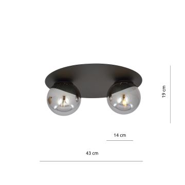 Lampa sufitowa SOLAR 2xE14/10W/230V czarna/szara