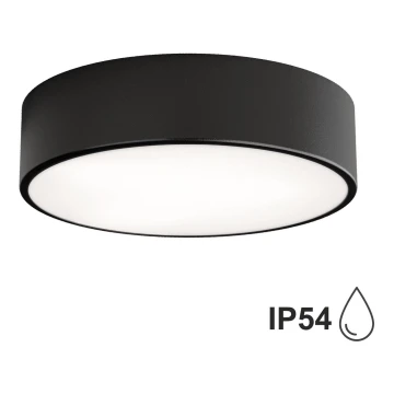 Lampa sufitowa zewnętrzna z czujnikiem CLEO 2xE27/24W/230V śr. 30 cm czarny IP54