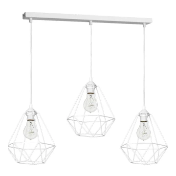 Lampa wisząca BASKET 3xE27/60W/230V biały