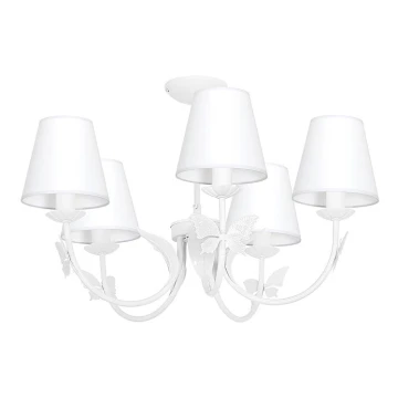 Lampa wisząca dziecięca MOTYLEK 5xE14/60W biała