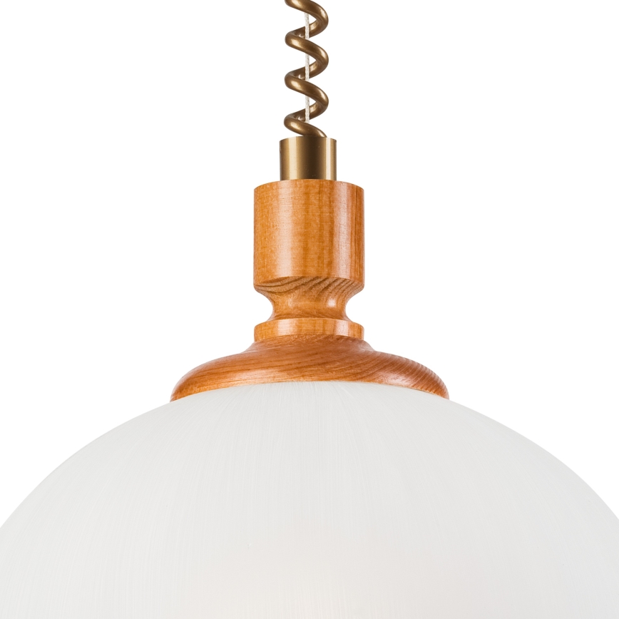 Lampa wisząca z reg. wysokości RAMONA 1xE27/60W/230V beżowa/brązowa/sosna