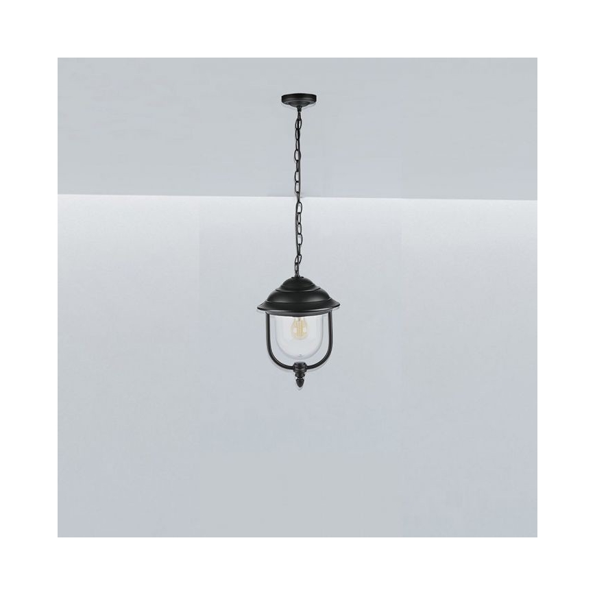 Lampa wisząca zewnętrzna na łańcuchu 1xE27/60W/230V IP44 czarna