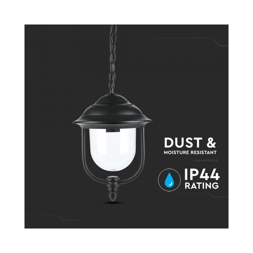 Lampa wisząca zewnętrzna na łańcuchu 1xE27/60W/230V IP44 czarna