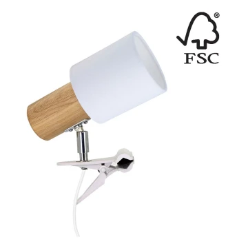 Lampa z klipsem TREEHOUSE 1xE27/25W/230V dąb - certyfikat FSC