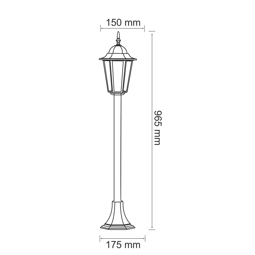 Lampa zewnętrzna 1xE27/20W/230V IP43 96,5 cm patyna