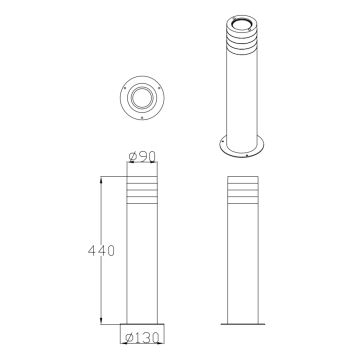 Lampa zewnętrzna RINO 1xE27/12W/230V IP54 44 cm czarne