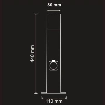 Lampa zewnętrzna z gniazdem elektrycznym DALLAS 1xE27/12W/230V IP44