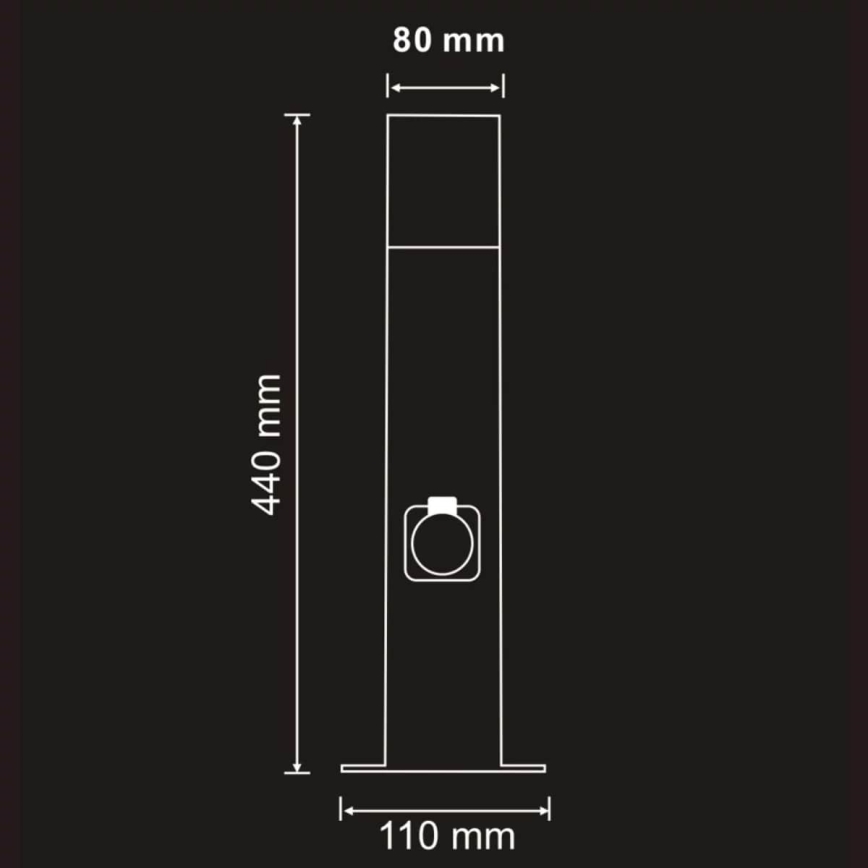 Lampa zewnętrzna z gniazdem elektrycznym DALLAS 1xE27/12W/230V IP44