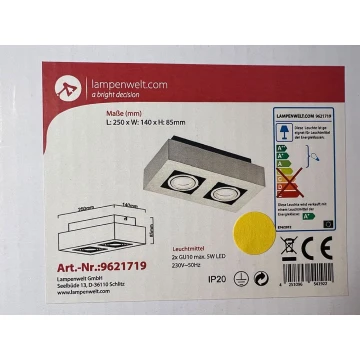 Lampenwelt - Oświetlenie punktowe 2xGU10/5W/230V