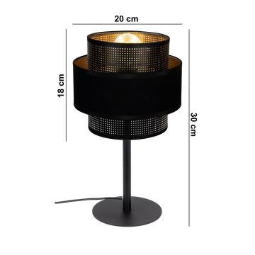 Lampka stołowa NESS 1xE27/60W/230V czarny