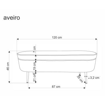 Ławka z miejscem do przechowywania AVEIRO 46x120 cm biała