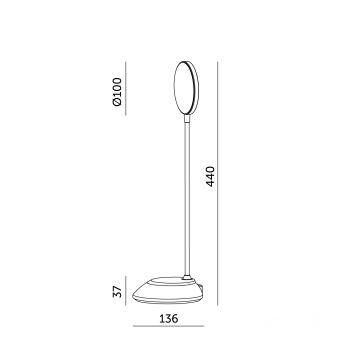 LED Akumulatorowa ściemnialna lampa stołowa VISUA LED/5W/5V 3000-5000K 1200 mAh czarna