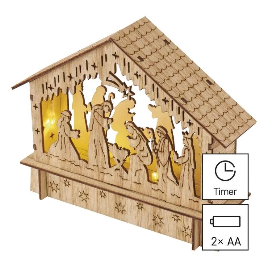 LED Dekoracja bożonarodzeniowa 6xLED/2xAA szopka