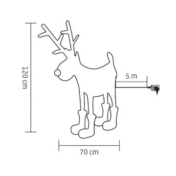 LED Dekoracja świąteczna 100xLED/230V IP44 renifer