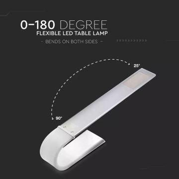LED Elastyczna ściemnialna lampa stołowa LED/6,5W/5V 2000 mAh 3000K/4500K/6000K