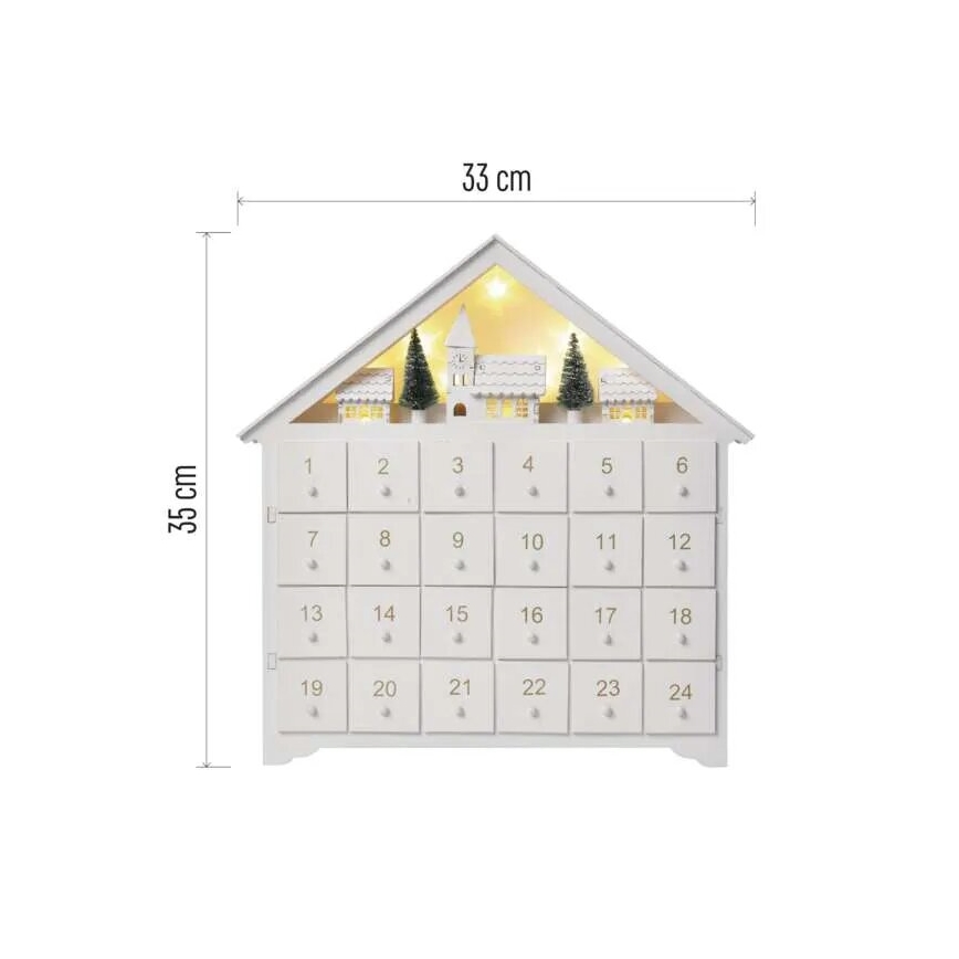 LED Kalendarz adwentowy 8xLED/2xAA biały