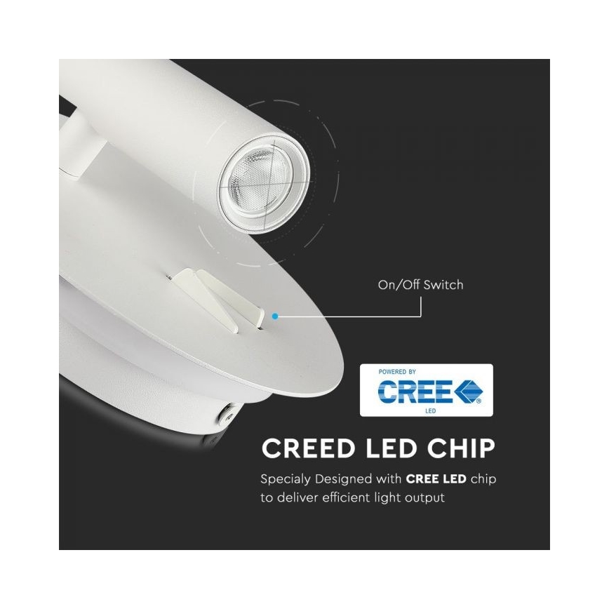 LED Kinkiet LED/3W/230V + LED/6W/230V 3000K biały