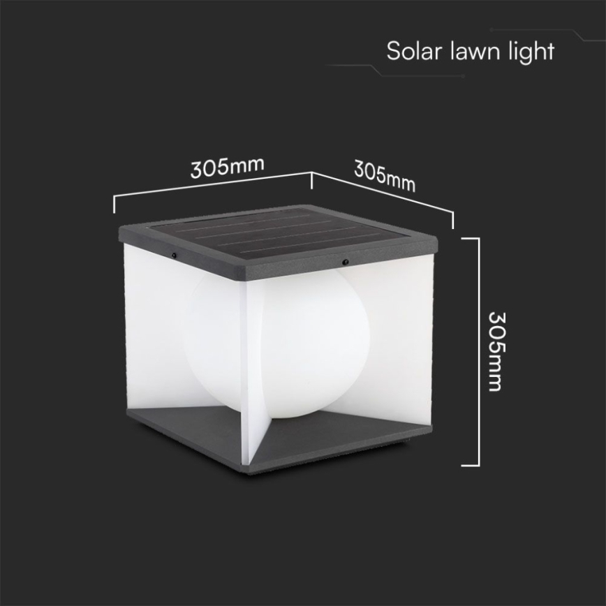 LED ściemnialny solarny Kinkiet LED/8W/3,7V IP65 3000K + zdalne sterowanie