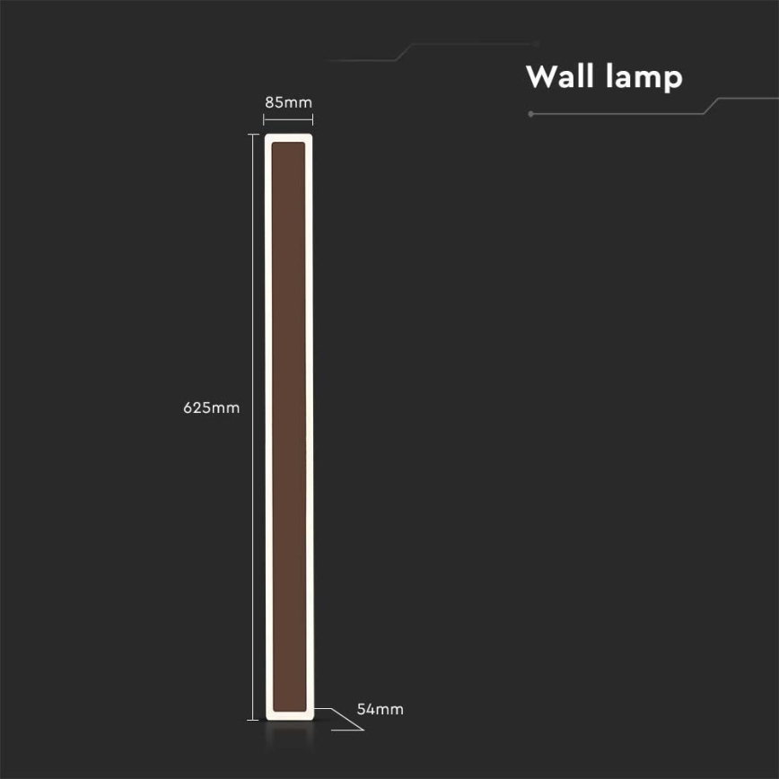 LED Kinkiet zewnętrzny LED/17W/230V 3000K IP65 brązowe