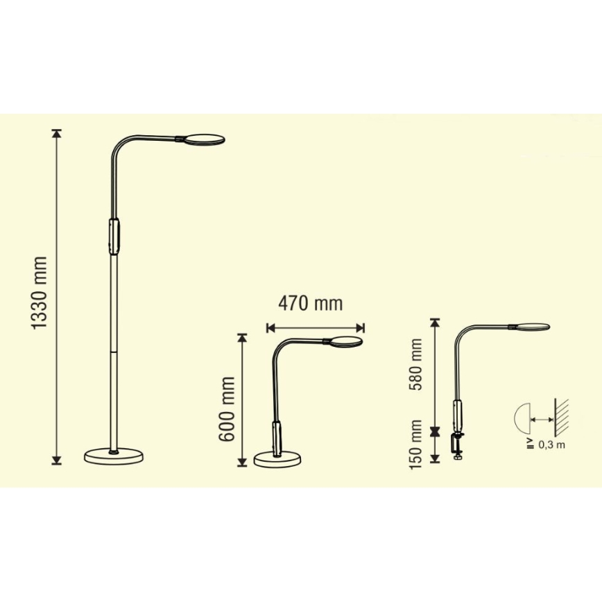 LED Ściemniana lampa dotykowa 3w1 LED/12W/230V czarna CRI 90 + pilot zdalnego sterowania