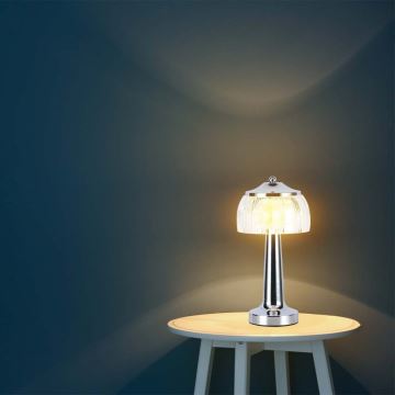 LED Ściemnialna akumulatorowa dotykowa lampka stołowa LED/1W/5V 3000-6000K 1800 mAh chrom