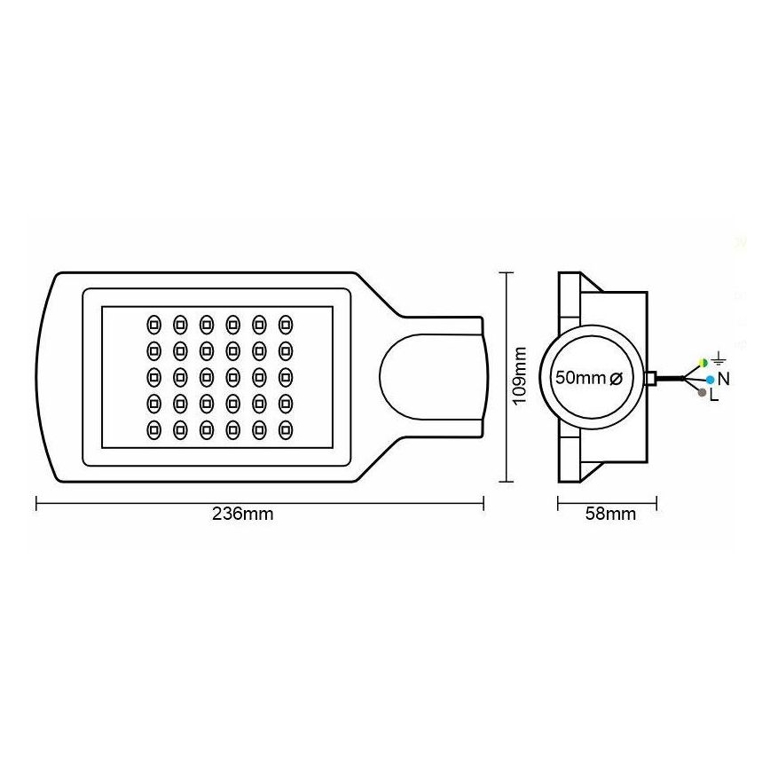 LED Lampa uliczna LED/30W/170-400V IP67