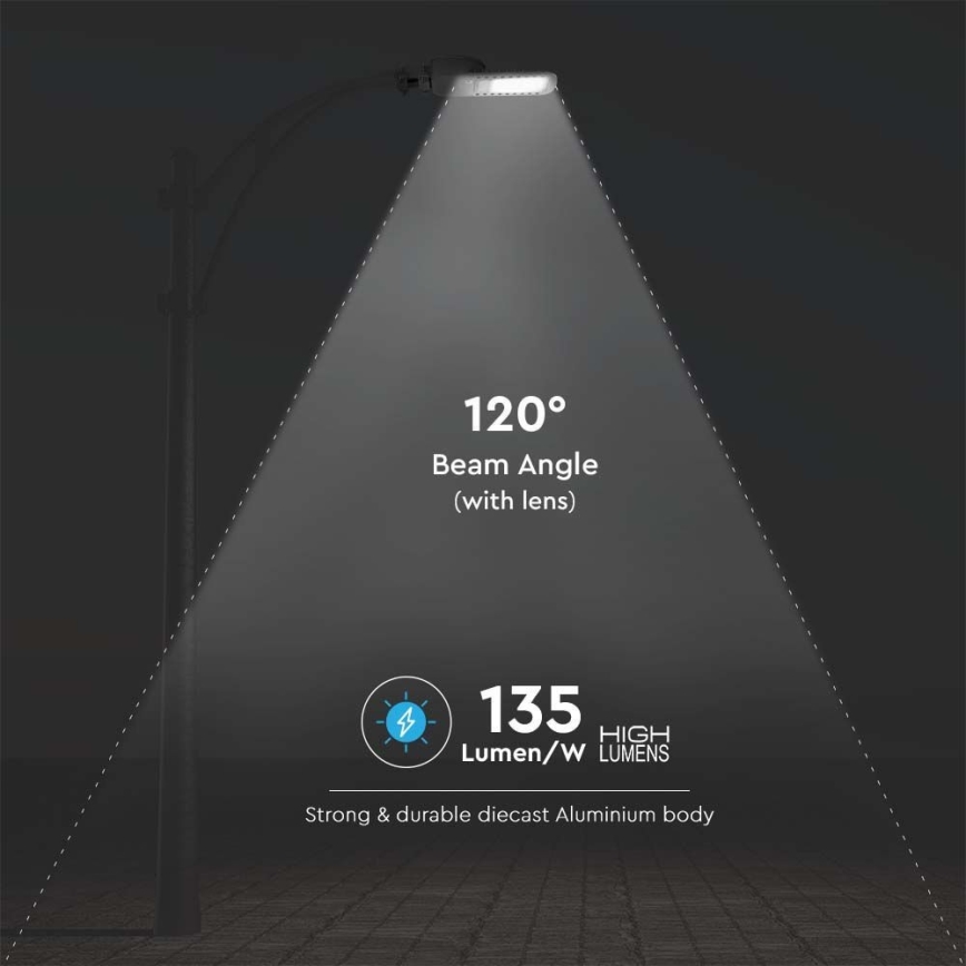LED Lampa uliczna SAMSUNG CHIP LED/50W/230V 4000K szare