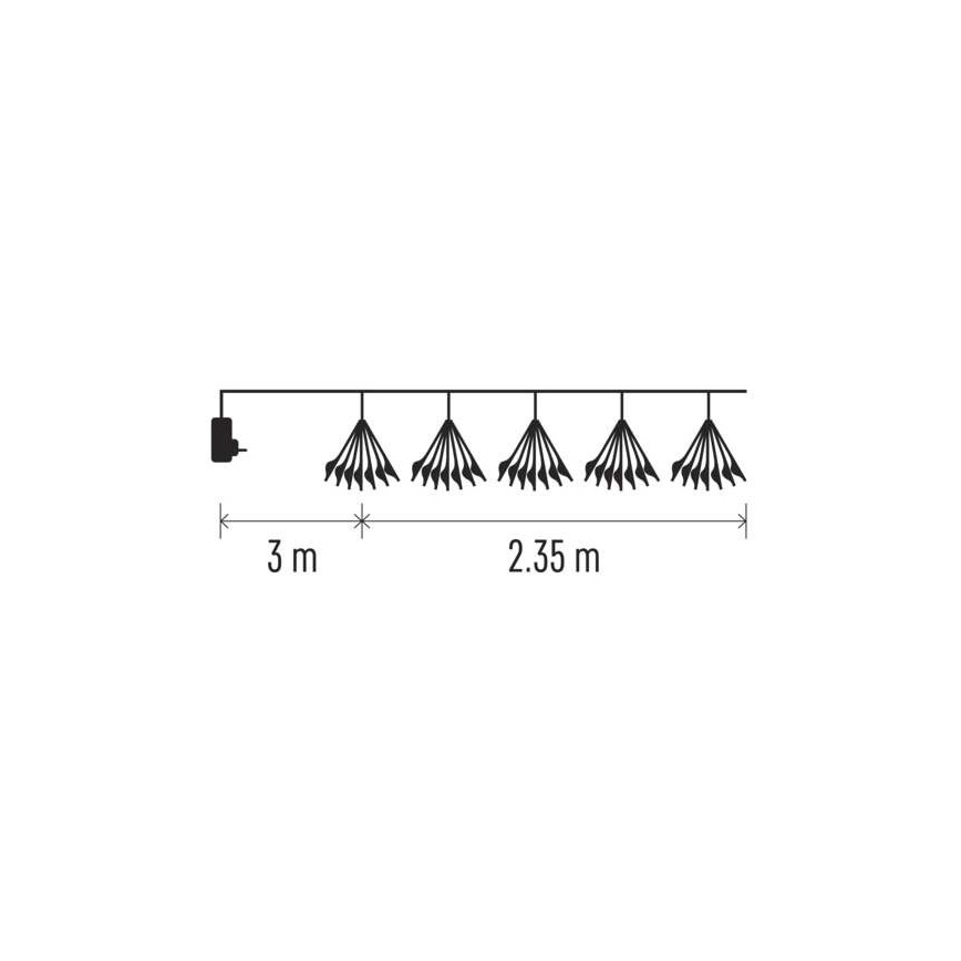 LED Łańcuch bożonarodzeniowy 150xLED/5,35m ciepła biel